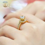 BST nhẫn cầu hôn vàng 18K