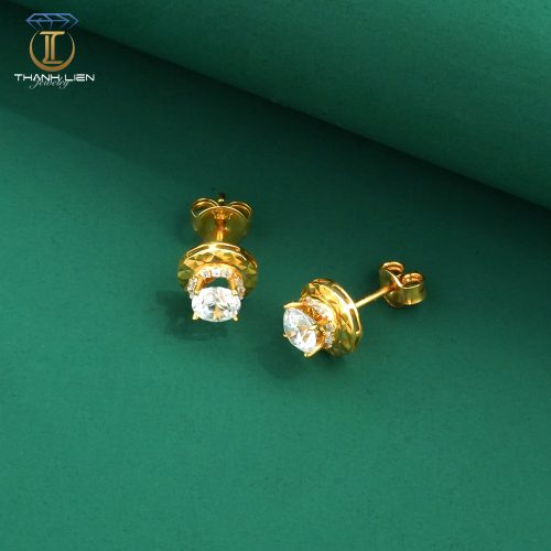 Bông Tai Vàng 18K Đính Đá Sang Trọng