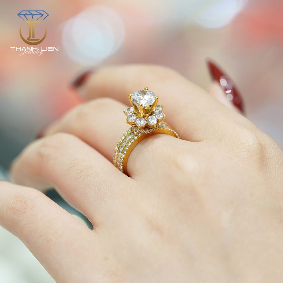 BST nhẫn cầu hôn vàng 18K