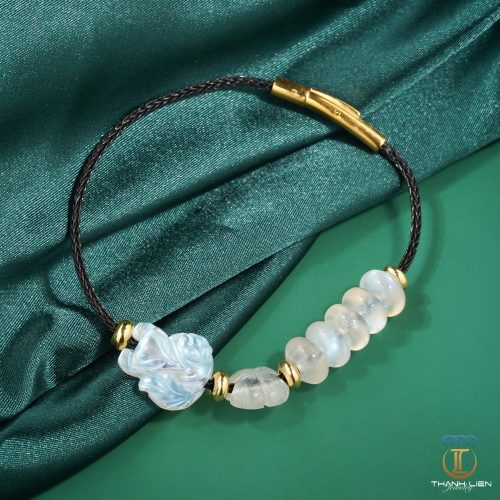 Vòng Phong Thủy Charm Ngọc Vàng Thành Liên 3