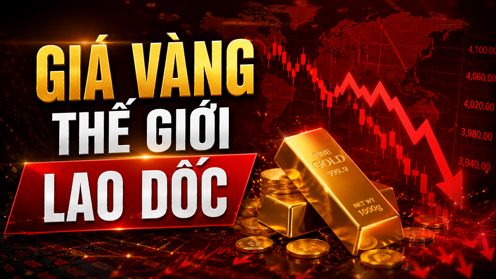 Giá Vàng Thế Giới Lao Dốc Thủng Mốc 4.000 USD/Ounce